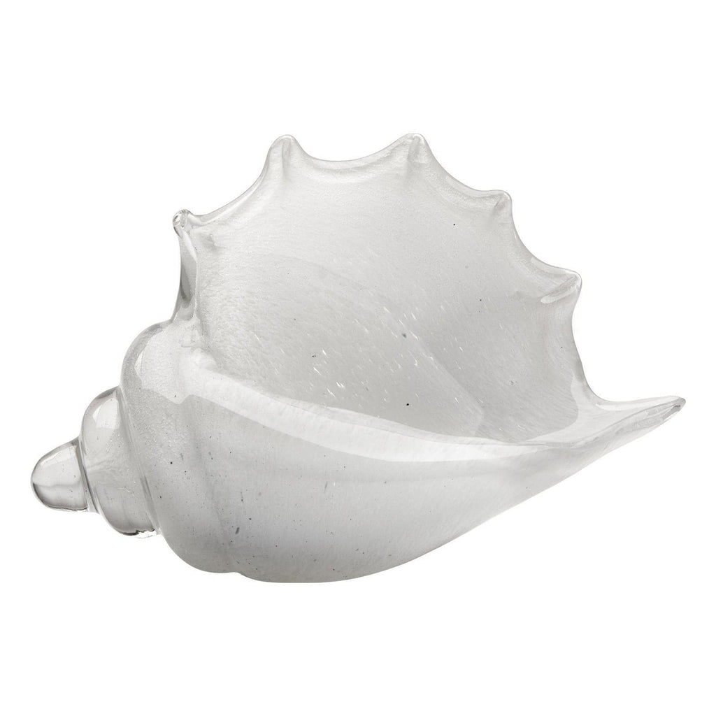 Coquille Triton en verre soufflé blanc