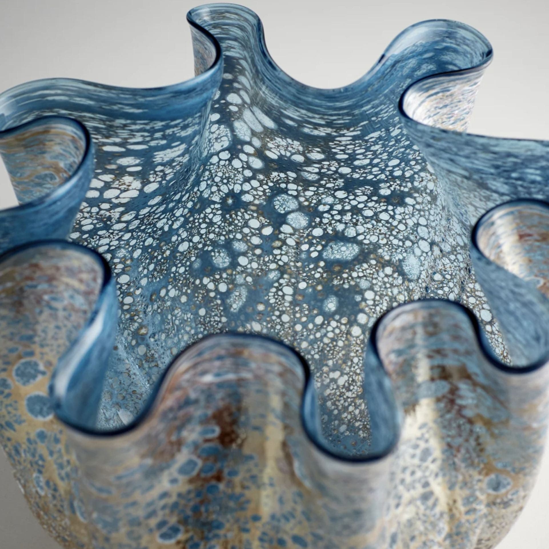 Blue Art Glass Decorative Bowls