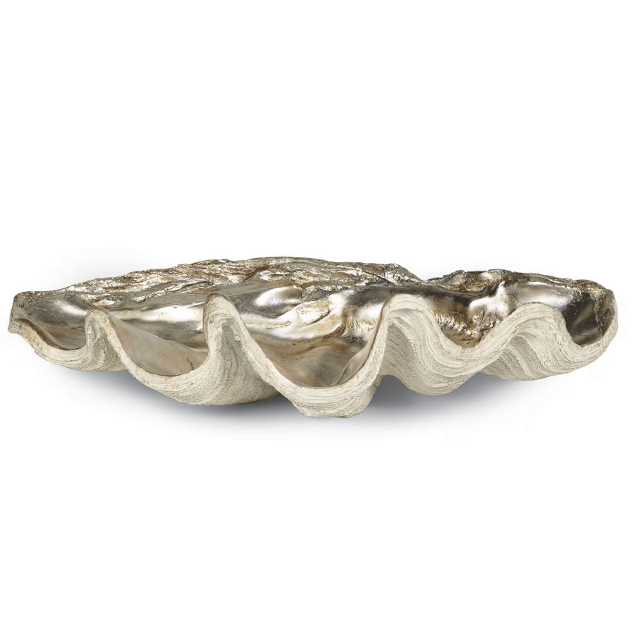 Clam Decorative Bowl | Ambered Silver Leaf