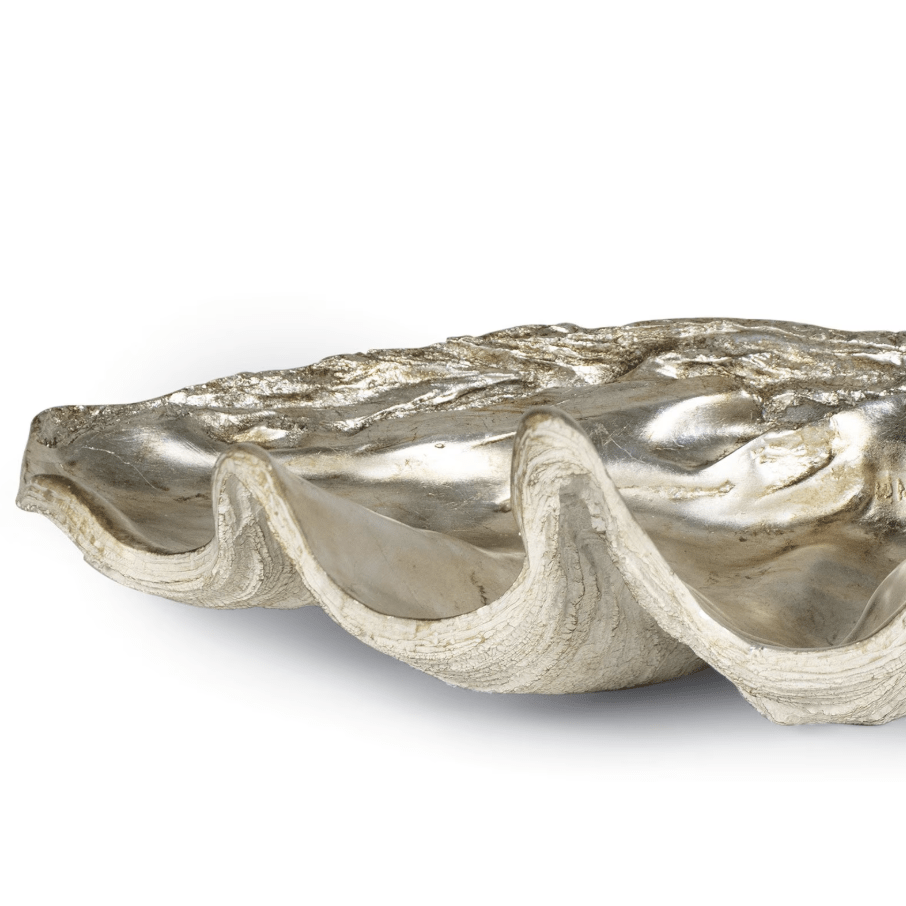 Clam Decorative Bowl | Ambered Silver Leaf