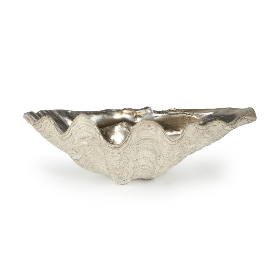 Clam Decorative Bowl | Ambered Silver Leaf