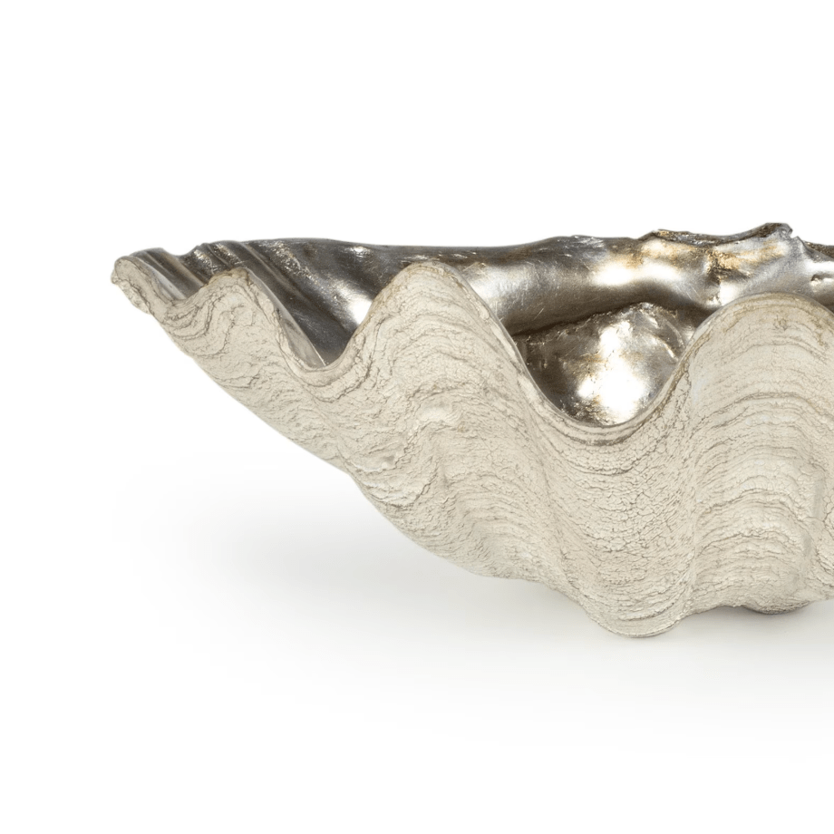 Clam Decorative Bowl | Ambered Silver Leaf