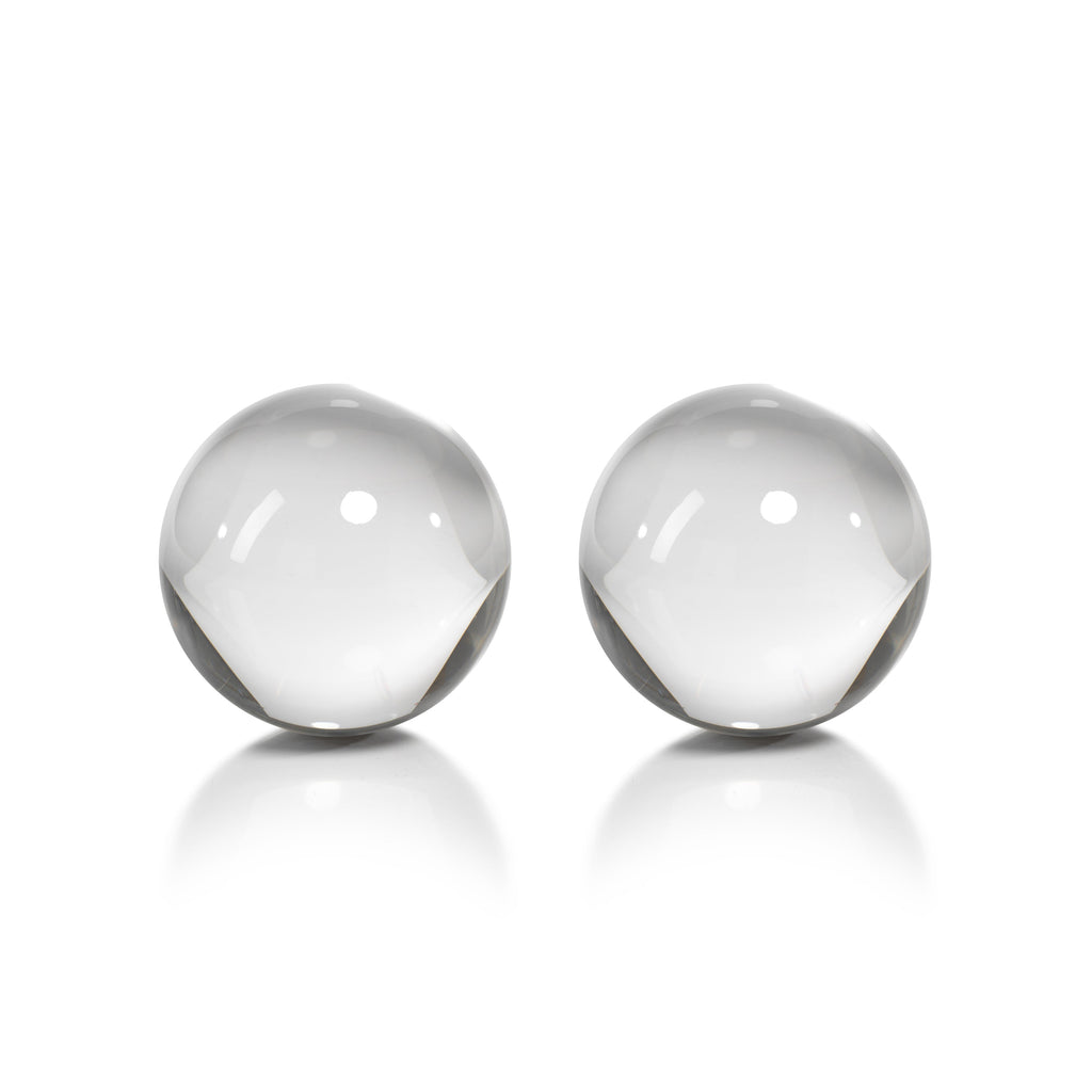 Boules décoratives en verre de cristal, moyennes, juin, lot de 2