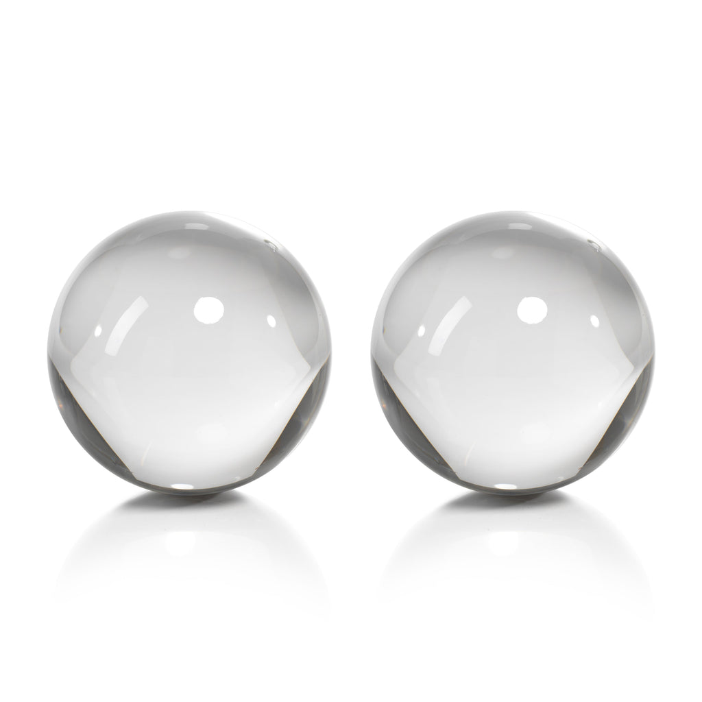 Boules décoratives en verre de cristal June, grandes, lot de 2