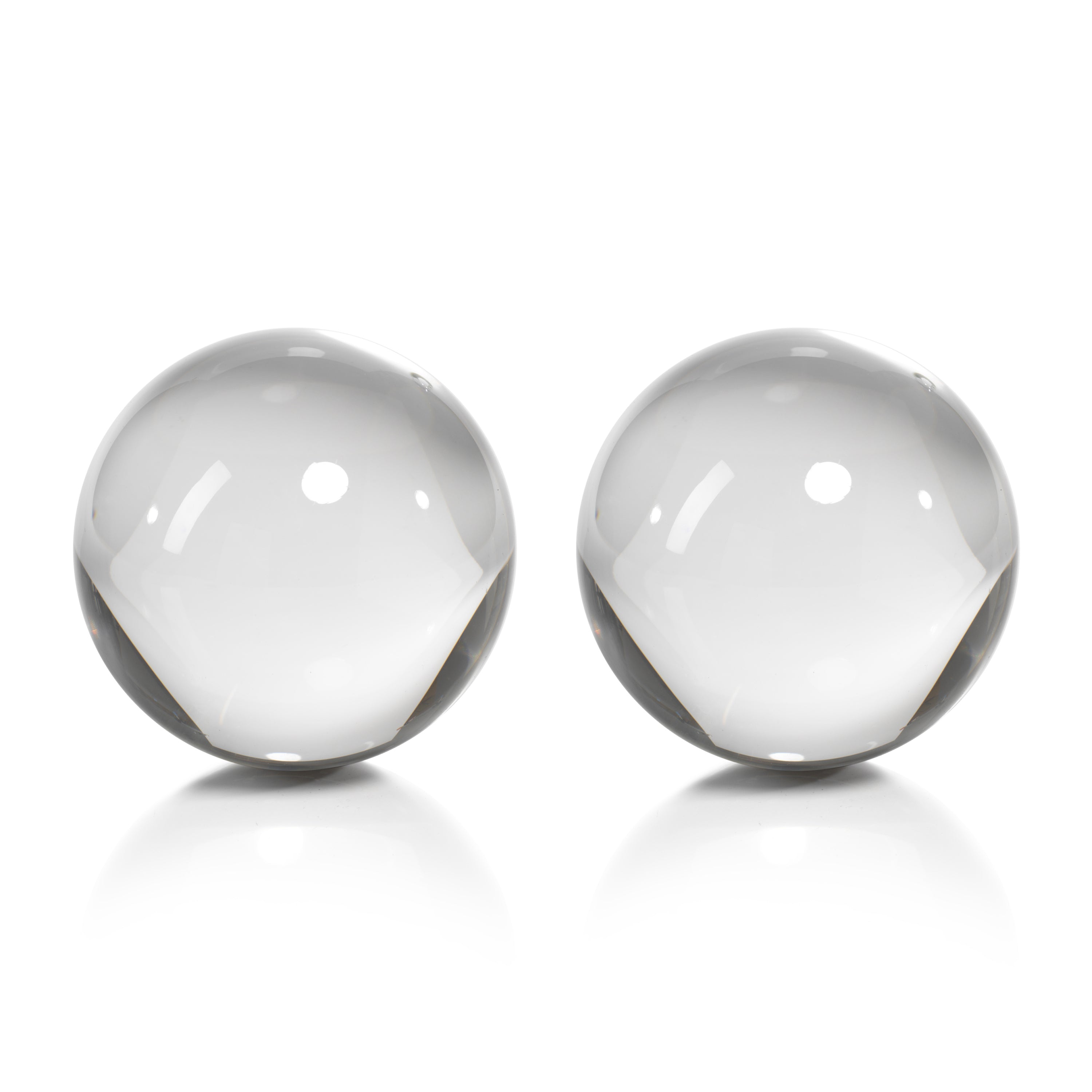 Boules décoratives en verre de cristal June, grandes, lot de 2