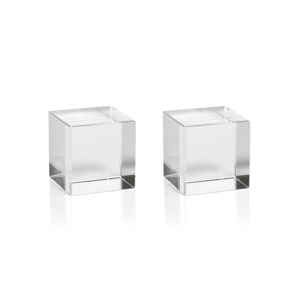 Cube en verre en cristal June, petit modèle, lot de 2