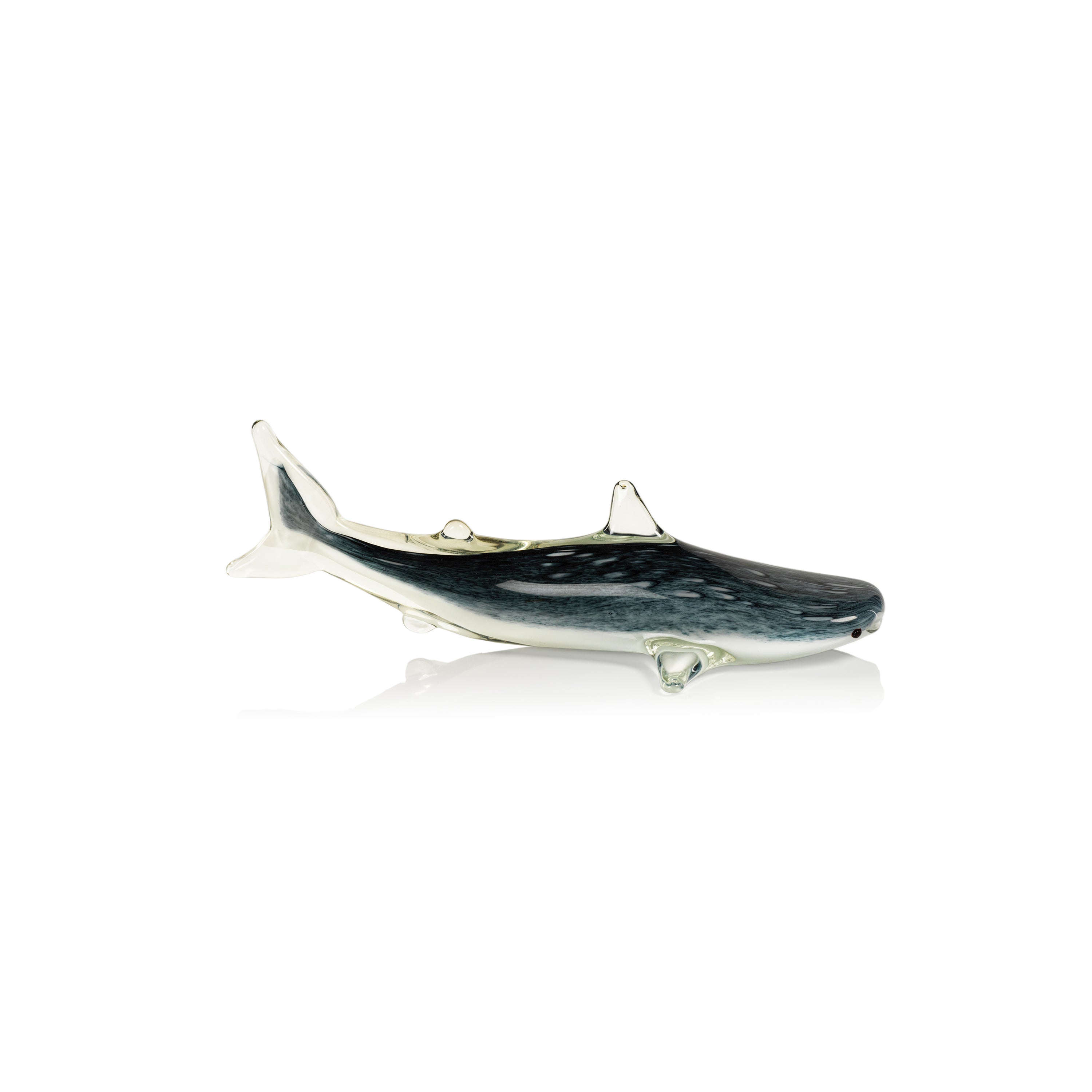 Figurine décorative en verre Requin bleu