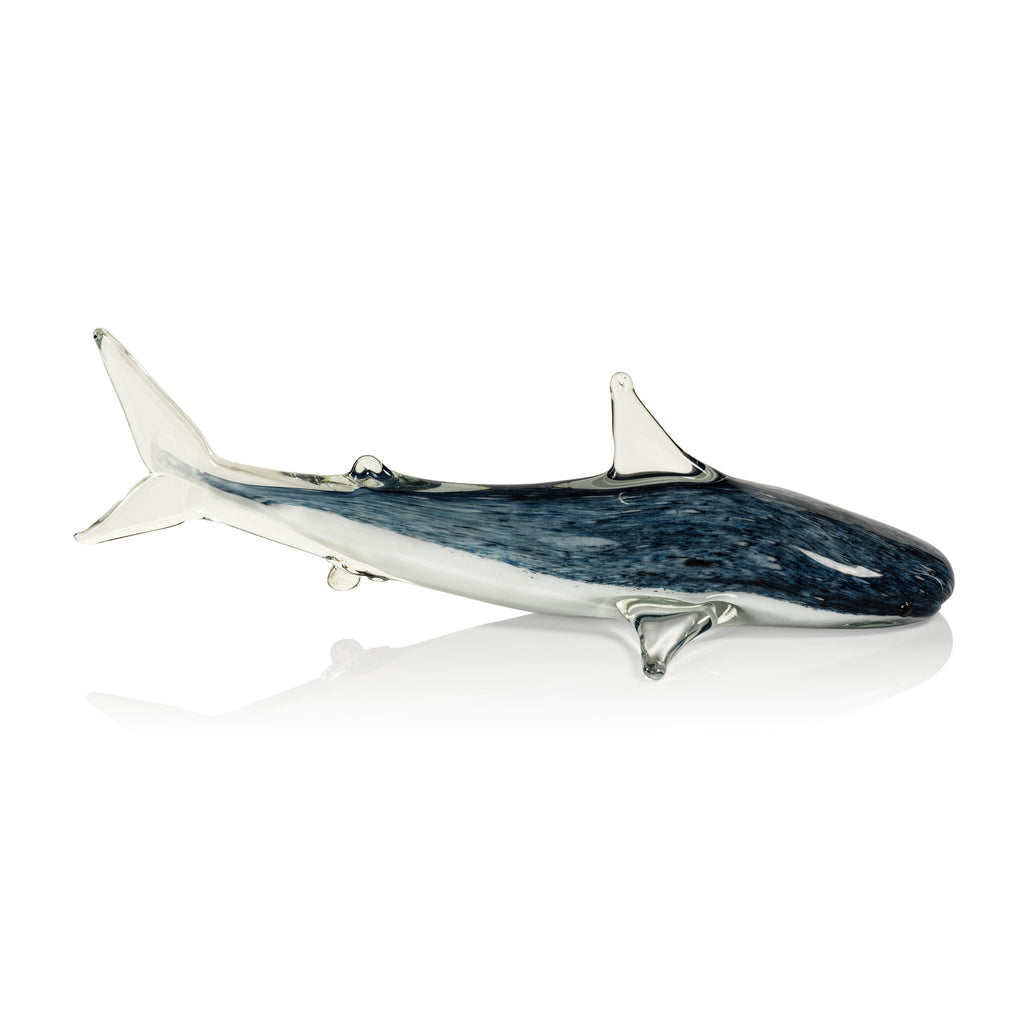 Figurine décorative en verre Requin bleu
