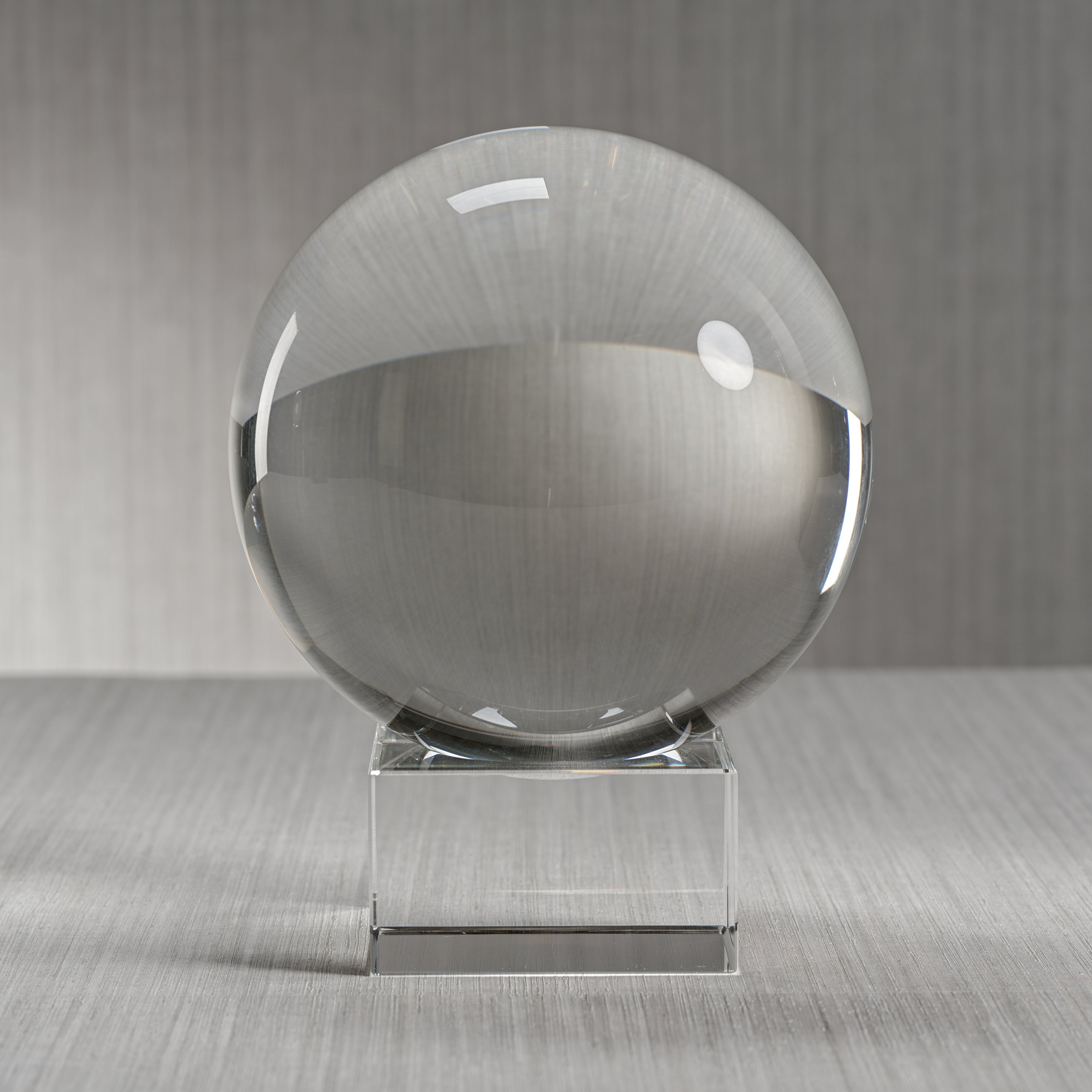 Petite boule décorative en verre de cristal Sérénité sur socle
