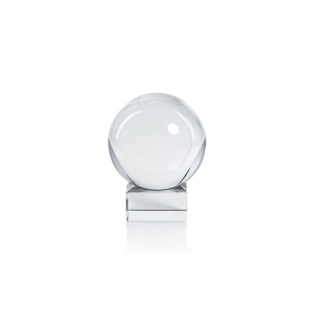 Petite boule décorative en verre de cristal Sérénité sur socle