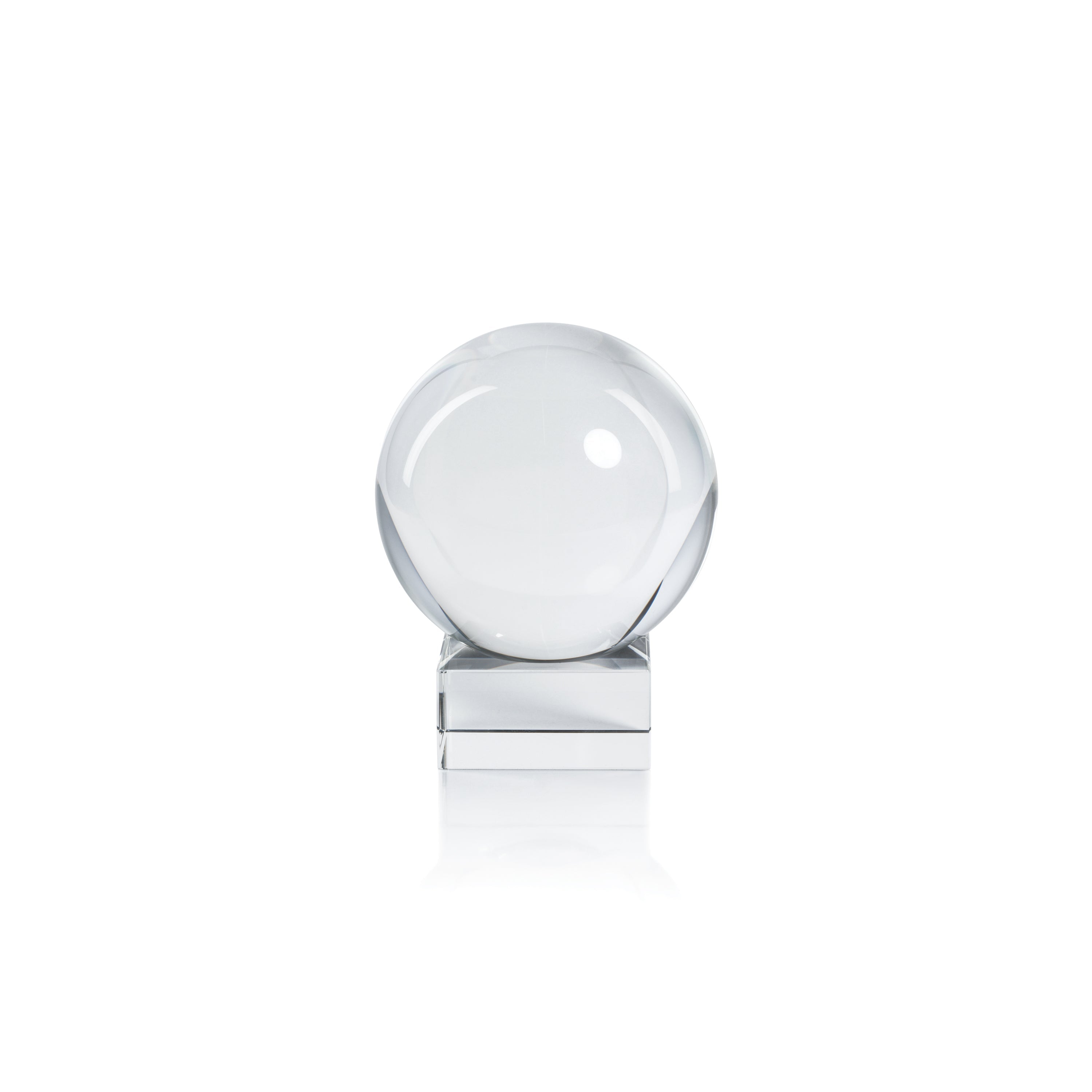 Petite boule décorative en verre de cristal Sérénité sur socle
