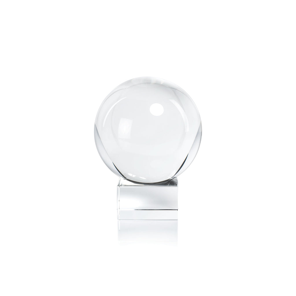 Grande sphère décorative en verre de cristal Sérénité sur socle