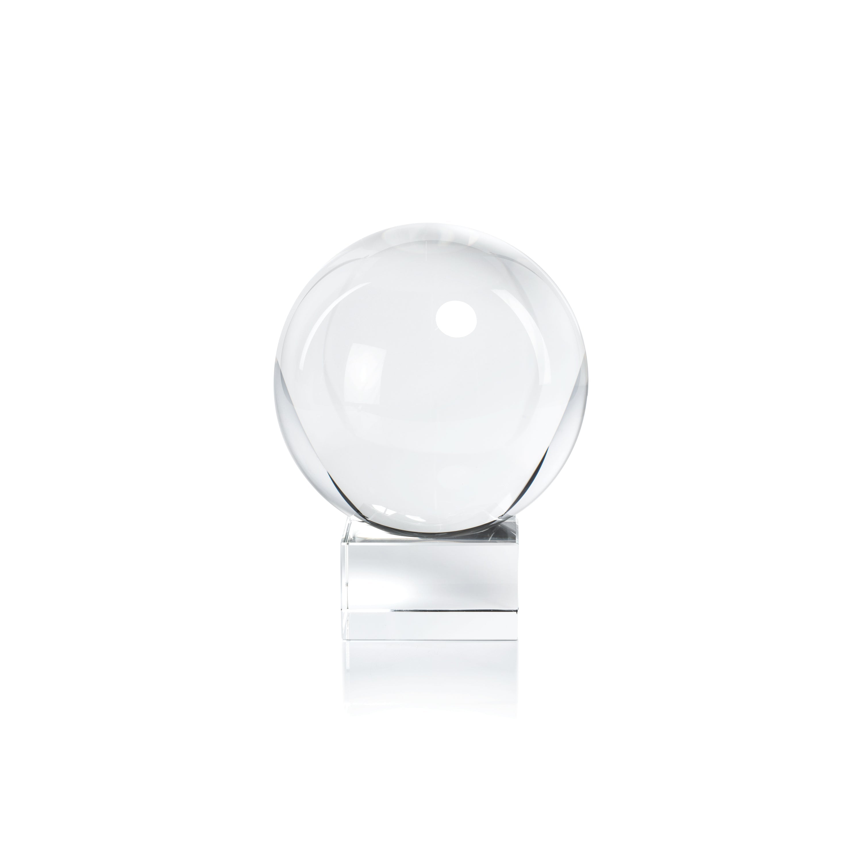 Grande sphère décorative en verre de cristal Sérénité sur socle