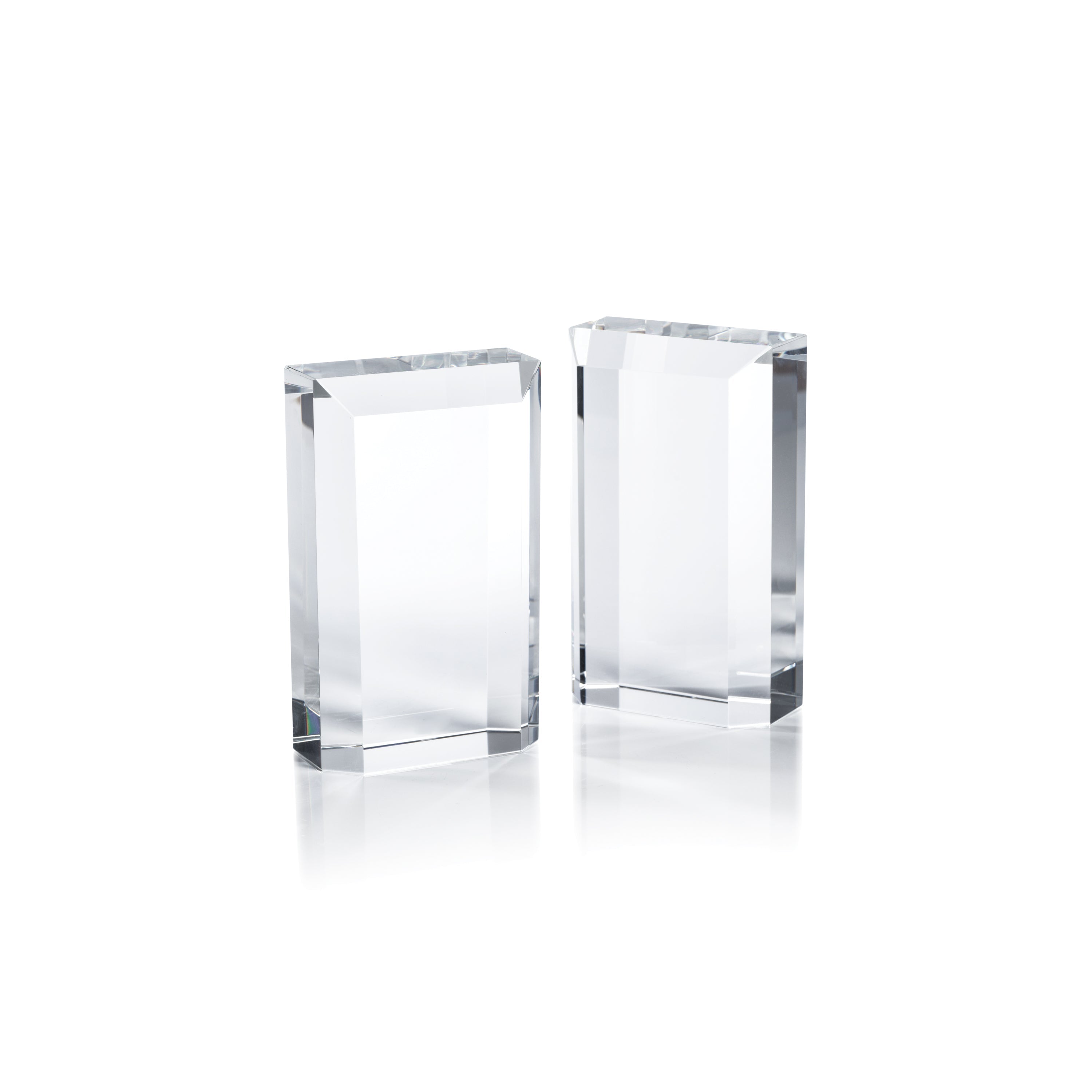 Serre-livres en verre de cristal, lot de 2