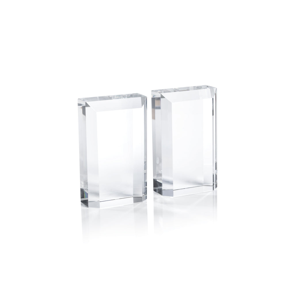 Serre-livres en verre de cristal, lot de 2