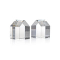 Serre-livres décoratifs en verre de cristal pour la maison, lot de 2