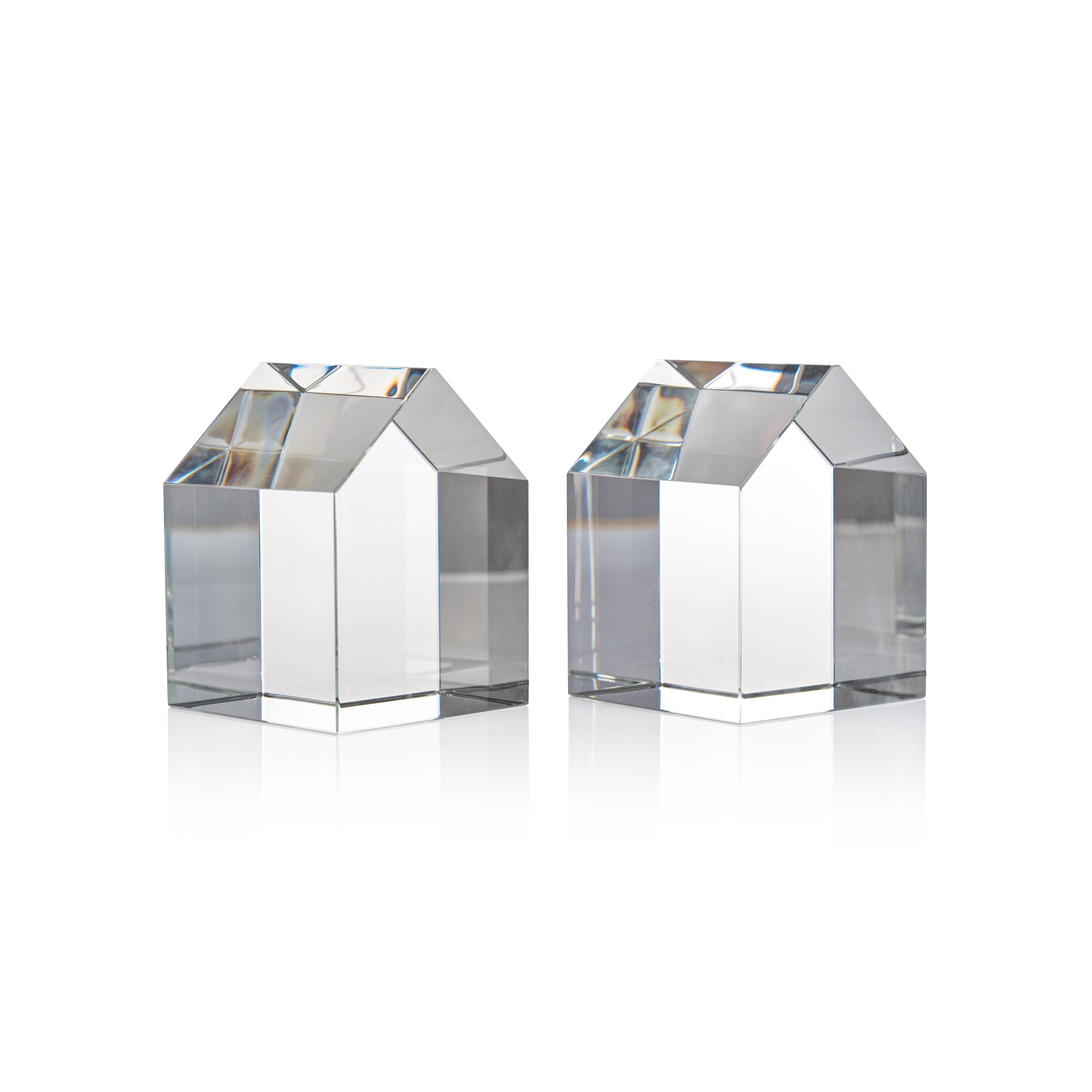 Serre-livres décoratifs en verre de cristal pour la maison, lot de 2