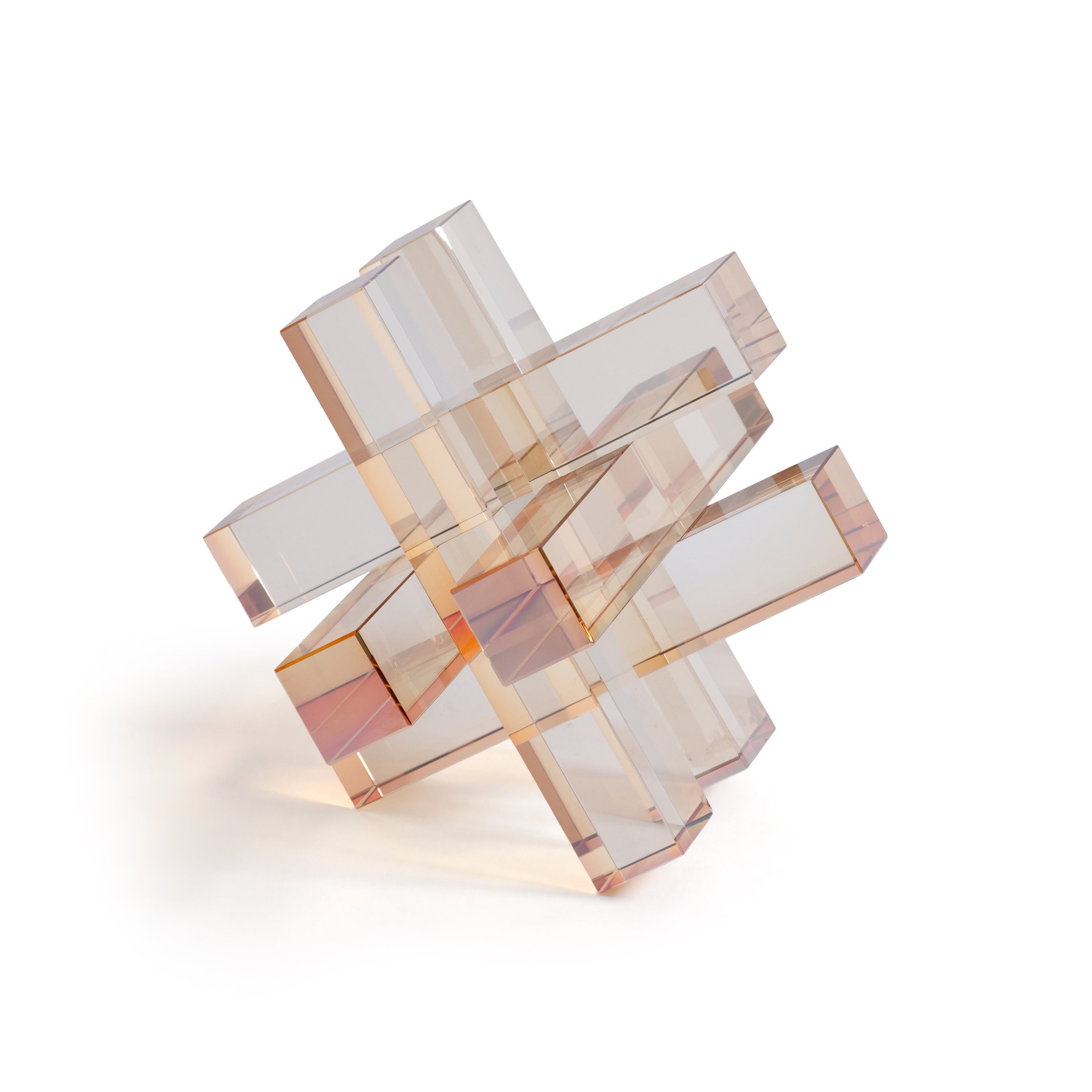 Accessoire décoratif emboîtable en verre de cristal ambré