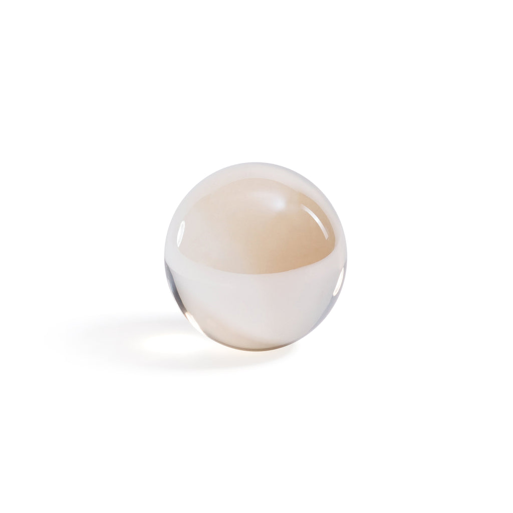 Boules décoratives en verre cristal ambré, petites, lot de 2