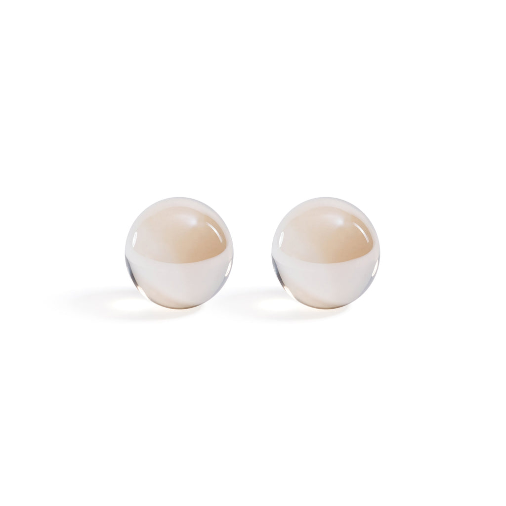 Boules décoratives en verre cristal ambré, petites, lot de 2