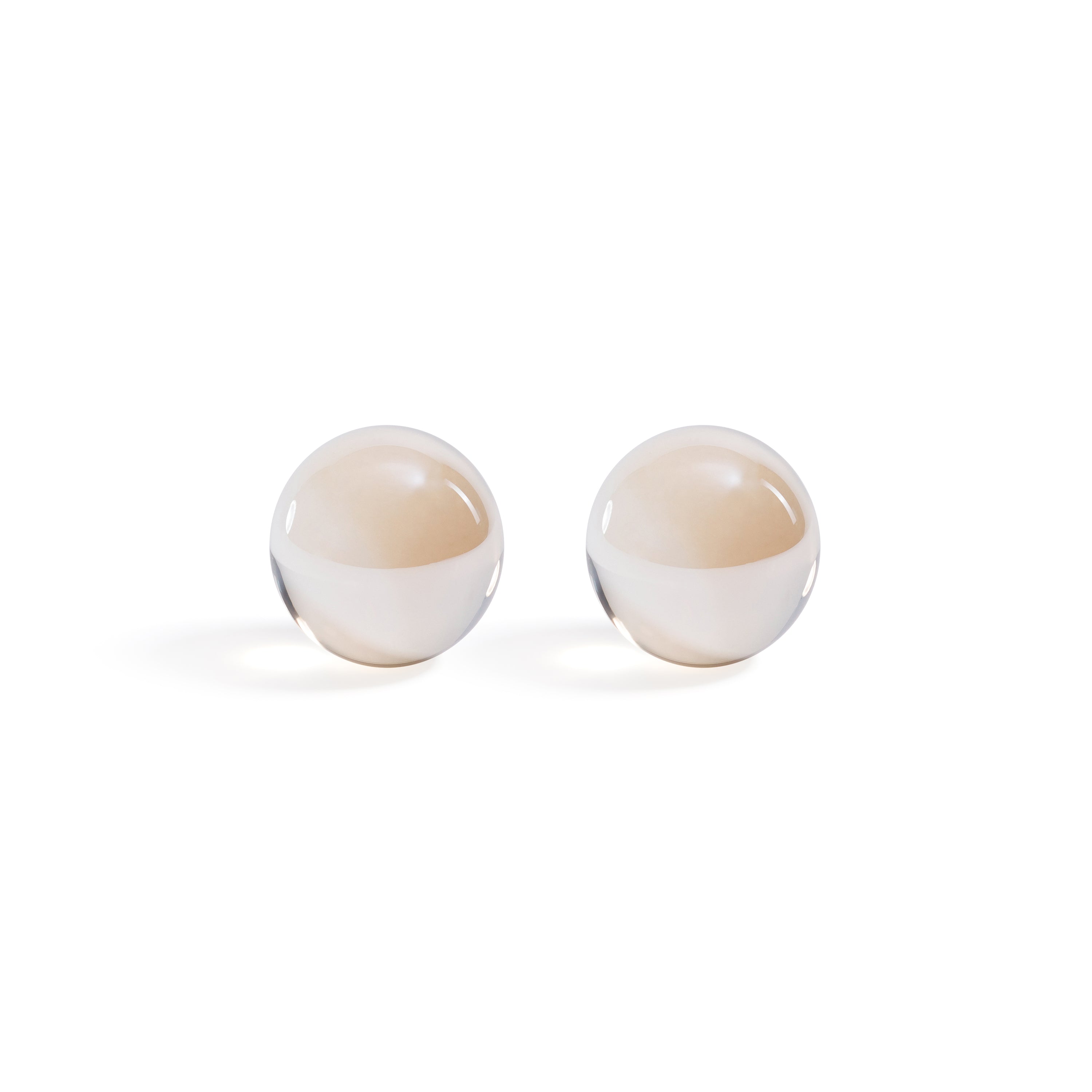 Boules décoratives en verre cristal ambré, petites, lot de 2