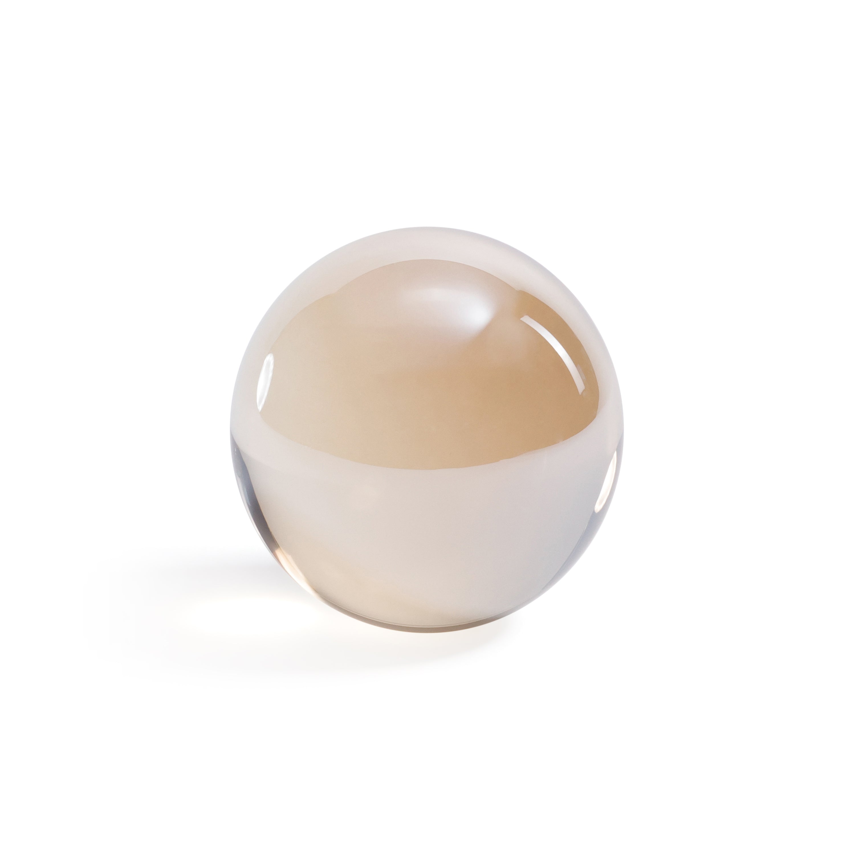 Boules décoratives en verre cristal ambré moyen, lot de 2