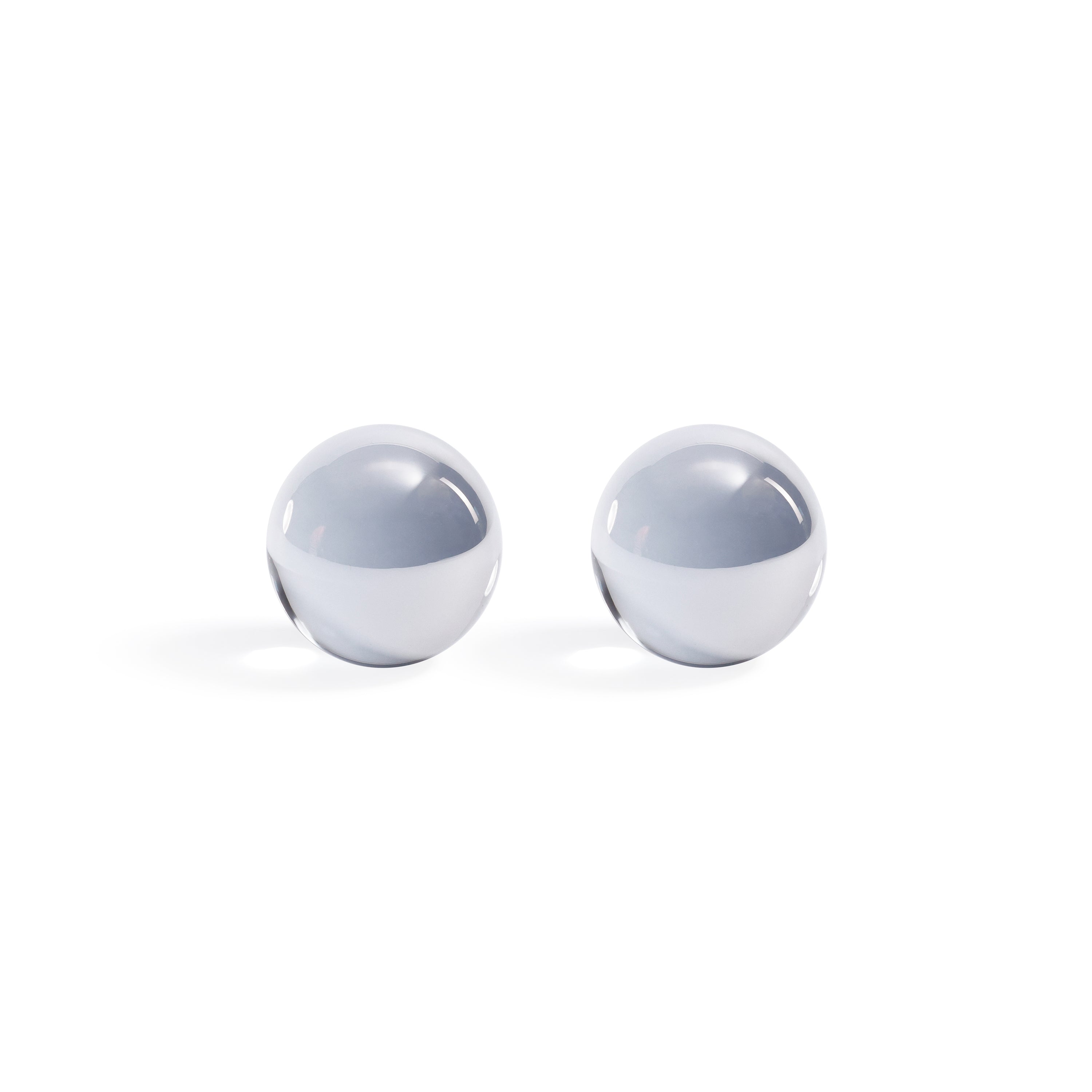 Billes décoratives en verre de cristal gris fumé, petites, lot de 2