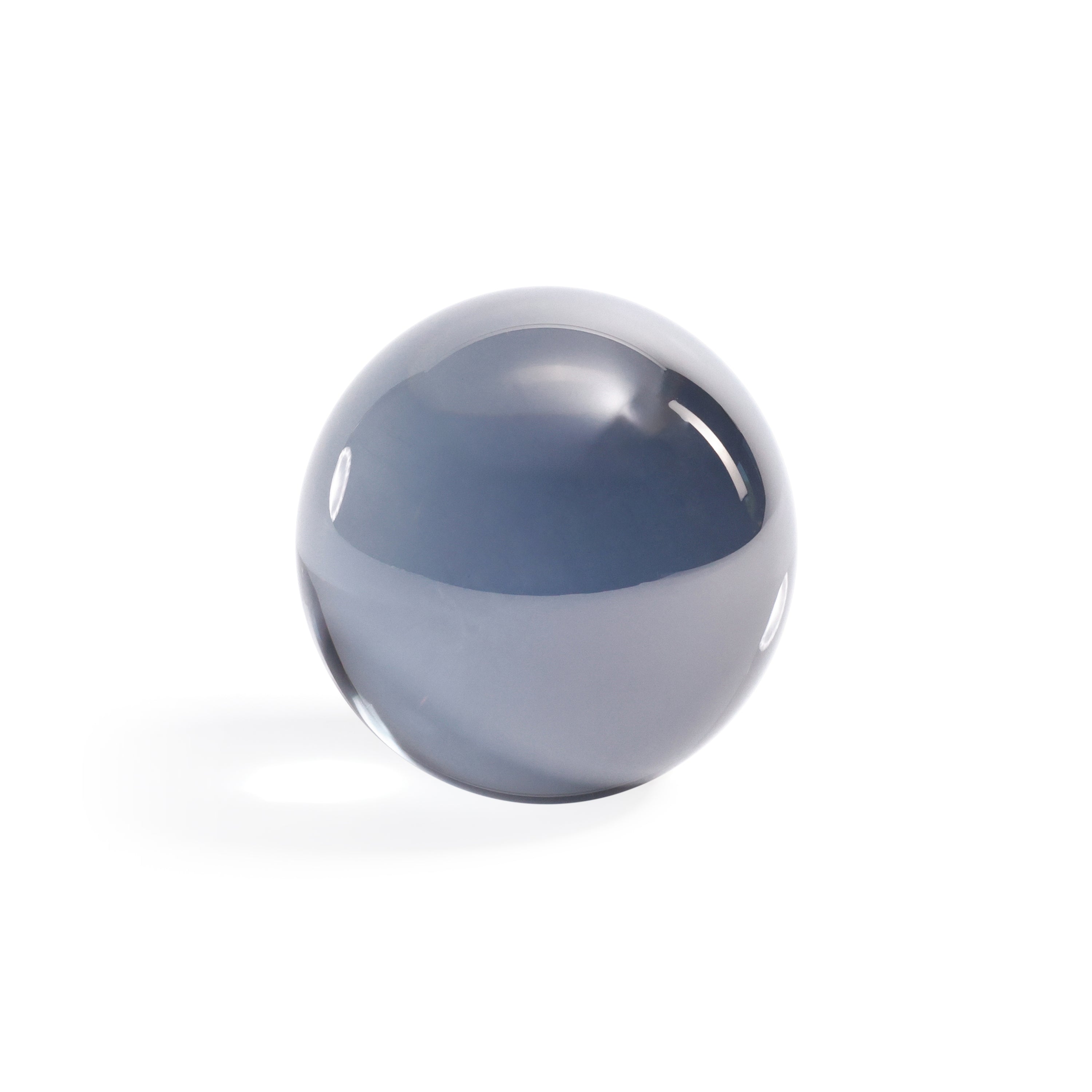 Boules décoratives en verre cristal gris fumé, lot de 2