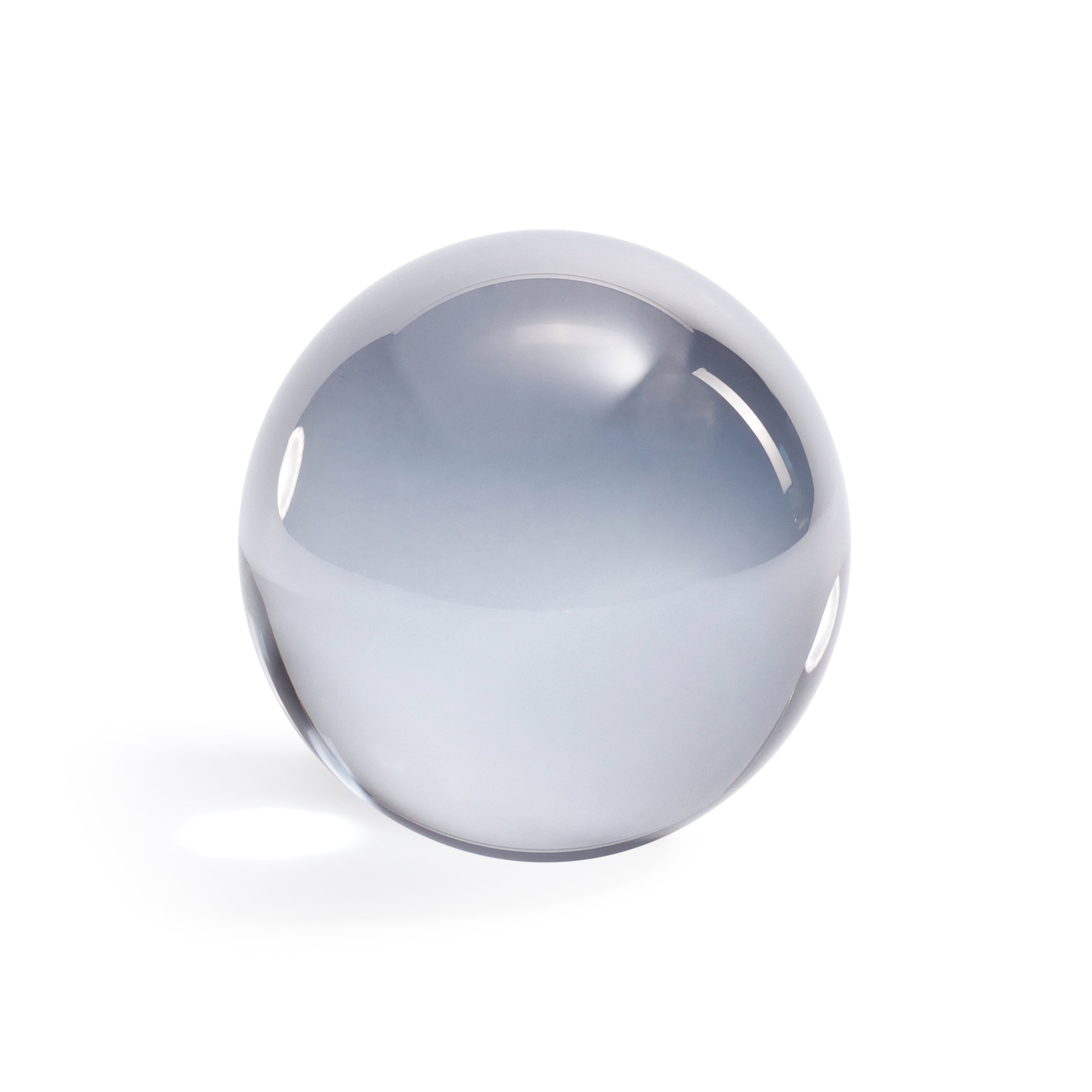 Boule décorative en verre de cristal, grande, gris fumée