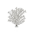 Sculpture en métal de branche de corail en zinc sur base en marbre, moyenne