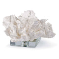 Corail fleur sur socle en cristal blanc