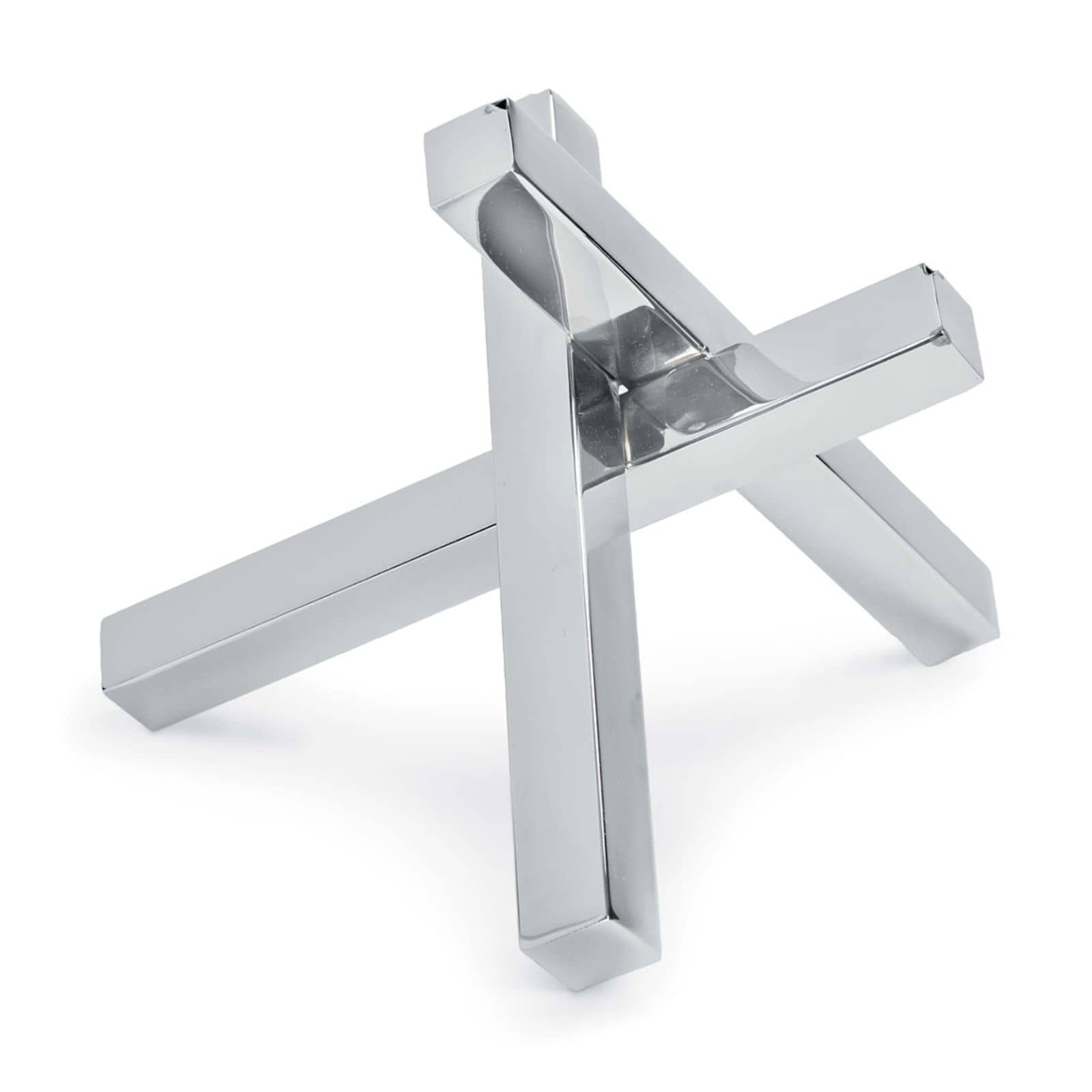 Sculpture intersectionnelle en nickel poli