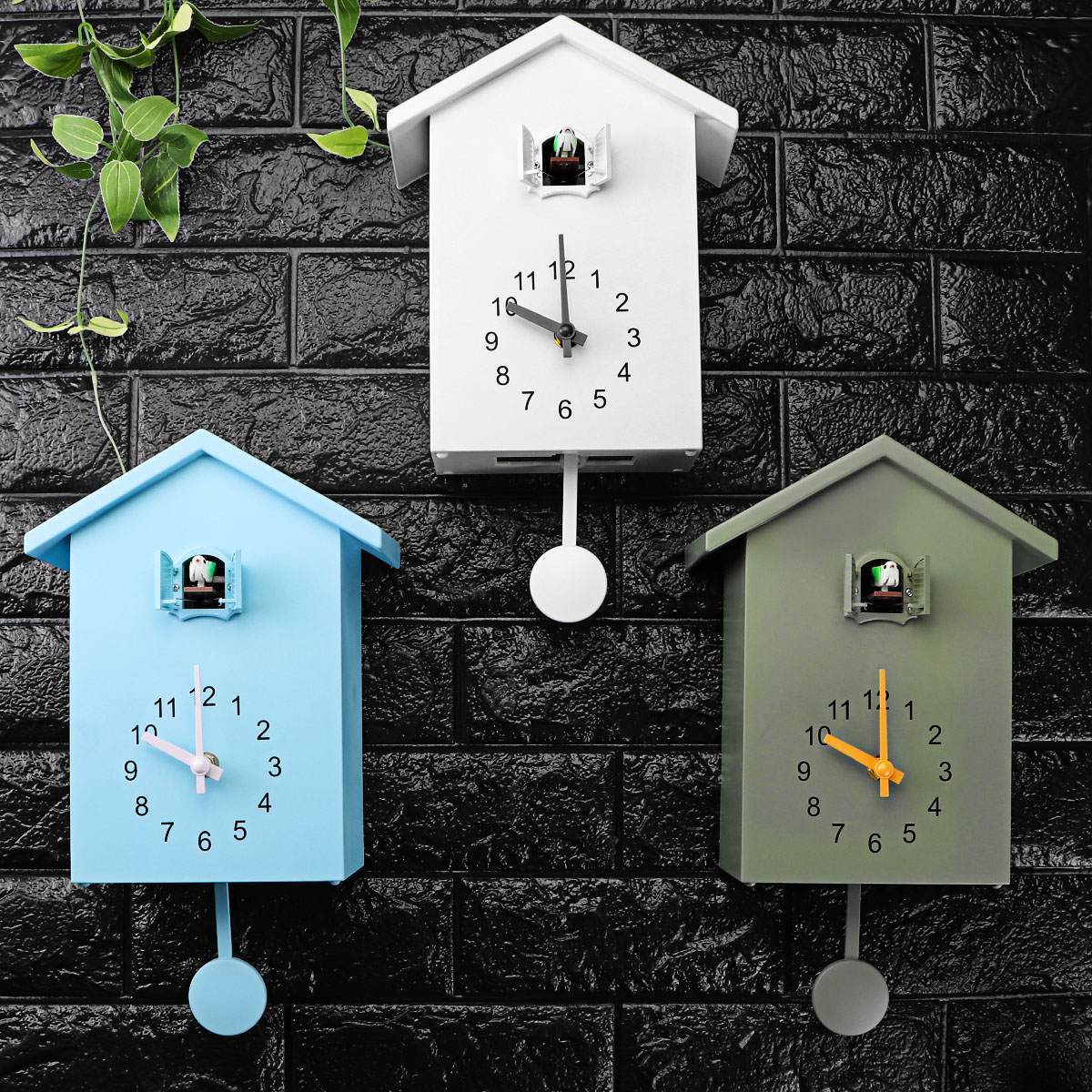 3 Couleurs Coucou Horloge Murale à Quartz Moderne Oiseau Maison Salon Montre Suspendue Horloge Minuteur Bureau Décoration Cadeaux