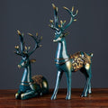 Style européen 2 pièces figurine de cerf en résine Statue Décoration de salon Maison Artisanat Sculpture Cadeaux créatifs Ornement de bureau moderne