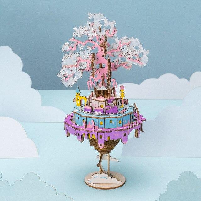 Boîte à musique DIY en bois faite à la main, boîte à musique de voiture citrouille à mouvement mécanique, cadeau de Noël/anniversaire pour enfant/ami