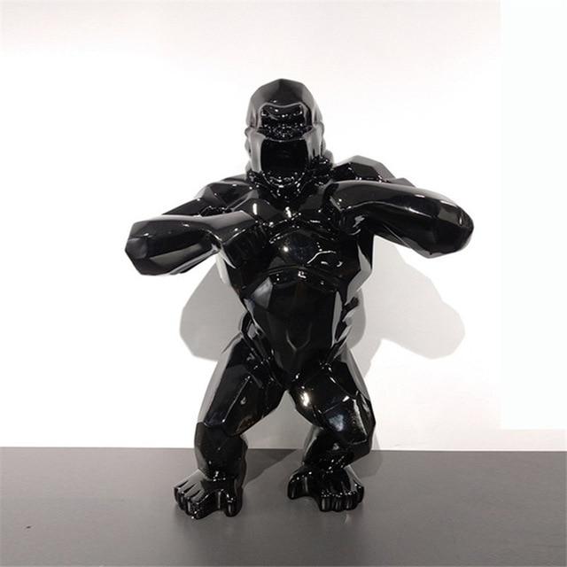 Big King Kong Singe Salon Décoration Gorille Sculpture Géométrique FRP Statue Moderne Décoration Intérieure