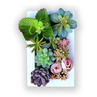 Décoration Murale de Fausses Plantes Artificielles 3D Simulation Succulente Plantes Vertes Fleurs Décoration Murale Maison Intérieur Chambre