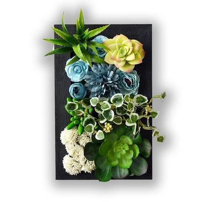 Décoration Murale de Fausses Plantes Artificielles 3D Simulation Succulente Plantes Vertes Fleurs Décoration Murale Maison Intérieur Chambre
