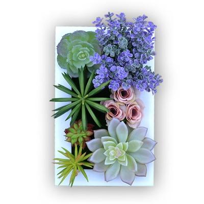 Décoration Murale de Fausses Plantes Artificielles 3D Simulation Succulente Plantes Vertes Fleurs Décoration Murale Maison Intérieur Chambre