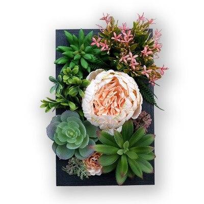 Décoration Murale de Fausses Plantes Artificielles 3D Simulation Succulente Plantes Vertes Fleurs Décoration Murale Maison Intérieur Chambre