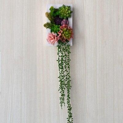 Décoration Murale de Fausses Plantes Artificielles 3D Simulation Succulente Plantes Vertes Fleurs Décoration Murale Maison Intérieur Chambre