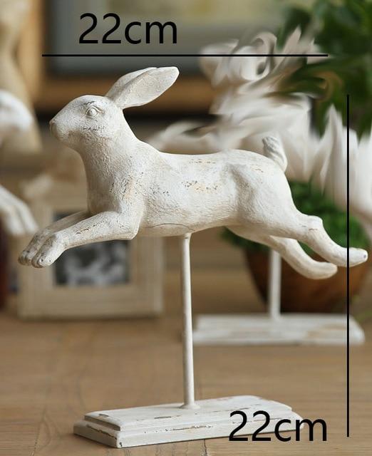 Sculpture de lapin sauteur avec support pour la décoration intérieure, ornement de mariage fait main, statue animale, cadeau