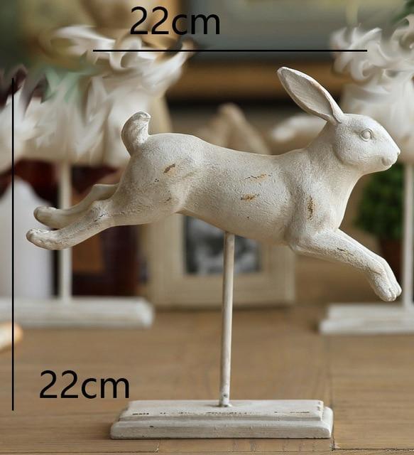 Sculpture de lapin sauteur avec support pour la décoration intérieure, ornement de mariage fait main, statue animale, cadeau