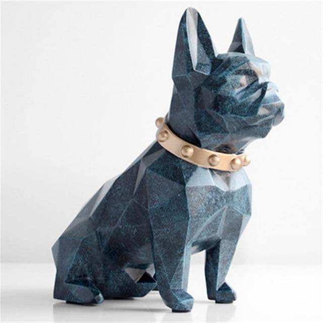 Tirelire Statue Bouledogue Français Géométrie Style Européen Résine Boîte de Rangement Pièces Décoration Maison Créative Cadeau Enfant Tirelire WX3