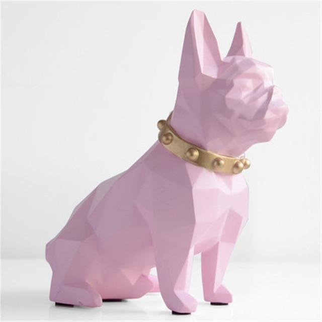 Tirelire Statue Bouledogue Français Géométrie Style Européen Résine Boîte de Rangement Pièces Décoration Maison Créative Cadeau Enfant Tirelire WX3