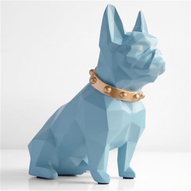 Tirelire Statue Bouledogue Français Géométrie Style Européen Résine Boîte de Rangement Pièces Décoration Maison Créative Cadeau Enfant Tirelire WX3