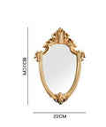 Miroir de Maquillage Doré en Relief Rétro Nordique Vieilli Miroir de Luxe Léger pour la Maison Miroir de Salle de Bain