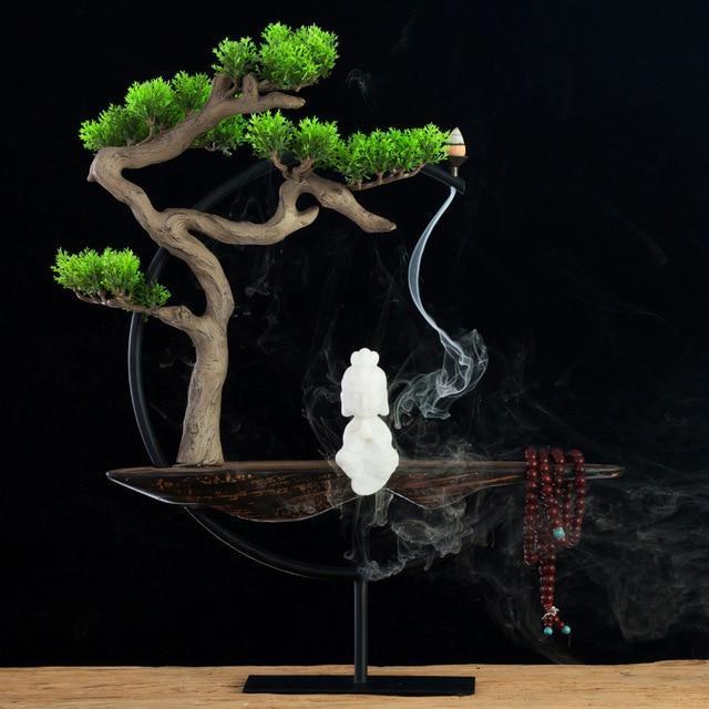 Ornements de décoration d'intérieur zen chinois Artisanat parfumé Pin brumeux créatif - Statue de Bouddha Sculpture Décorations de salon
