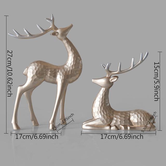 Élan en résine, style nordique 3D, géométrie solide, artisanat décoratif, sculpture de bureau