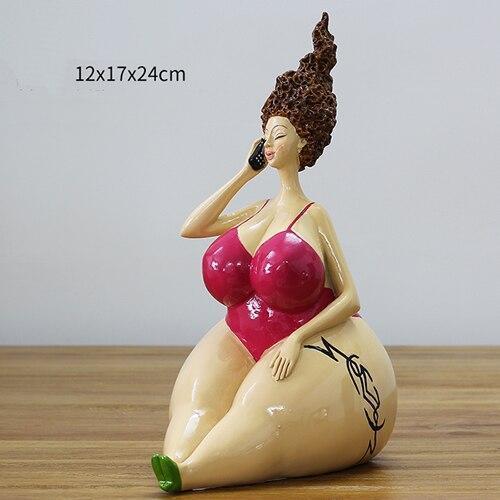 Belle femme pulpeuse Objets d'art en résine Belle sculpture de femme Décoration d'intérieur d'art abstrait